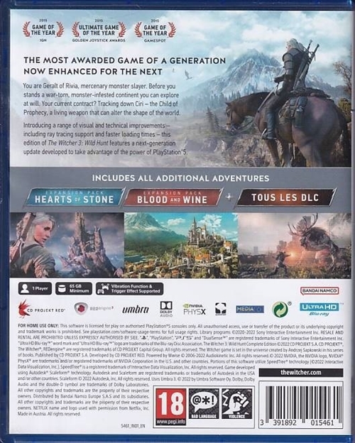 The Witcher 3 Wild Hunt Complete Edition - PS5 (A-Grade) (Genbrug)